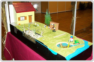 Maquette présentant le principe de la Roselière Maquette présentant le principe de la Roselière